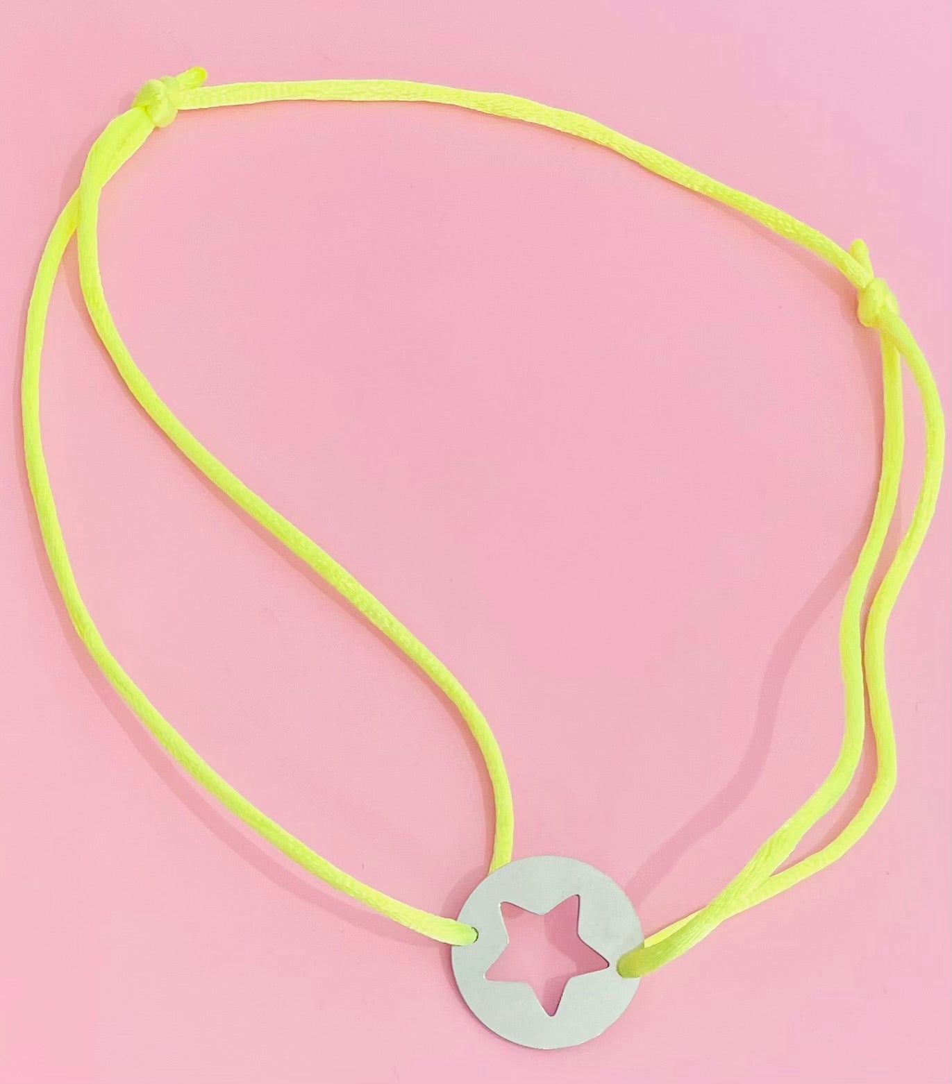 Collier cordon étoile argenté
