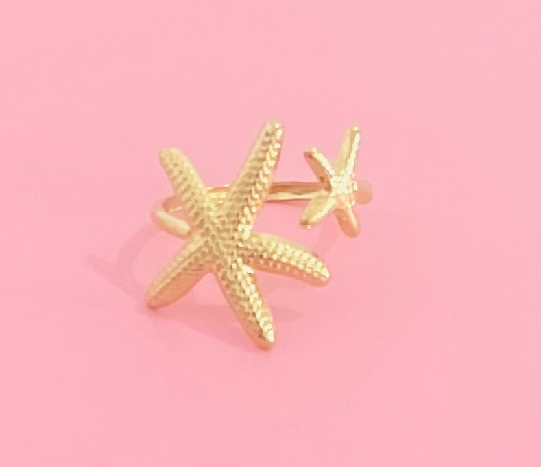 Bague dorée étoiles de mer ✨🎀