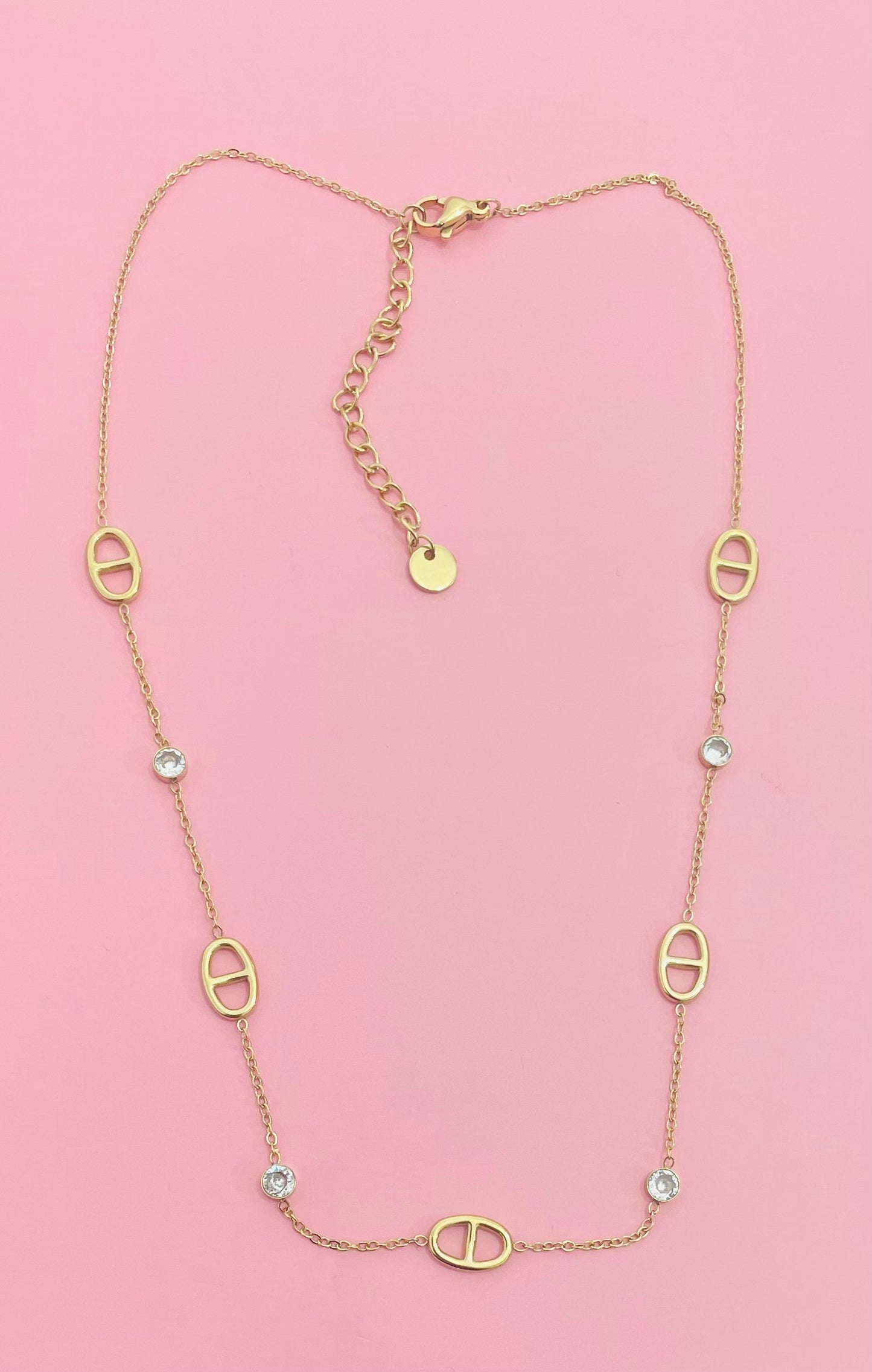 🎀✨Collier doré mailles marine✨🎀