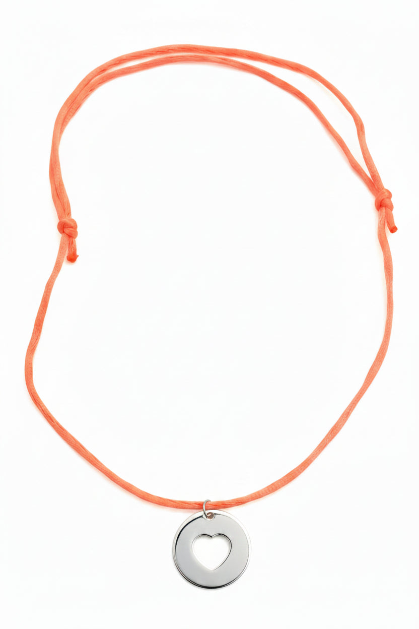 Collier cordon cœur argenté✨