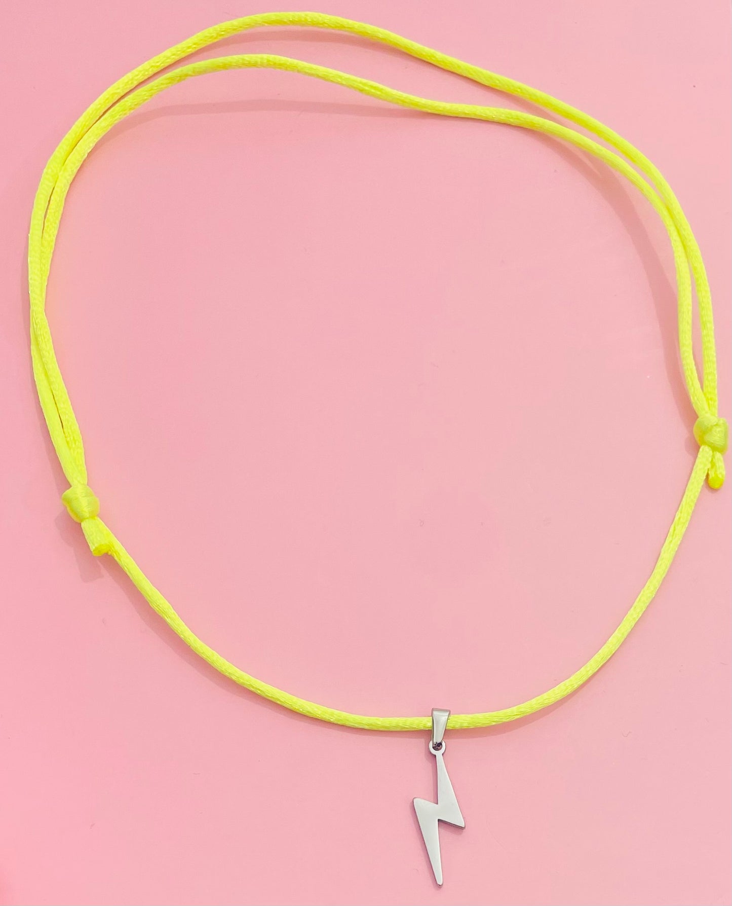 Collier argenté éclair cordon