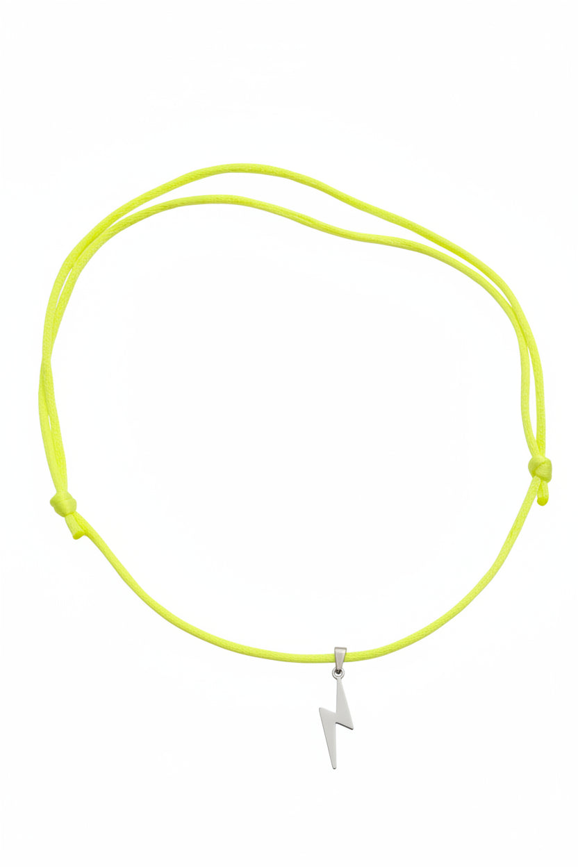 Collier argenté éclair cordon✨
