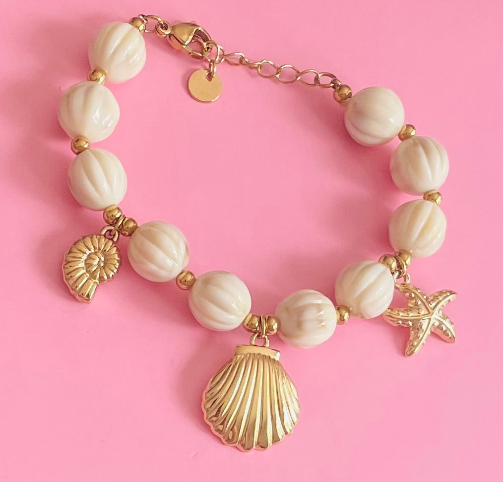 🎀✨🥥bracelet doré mer🐚✨🎀