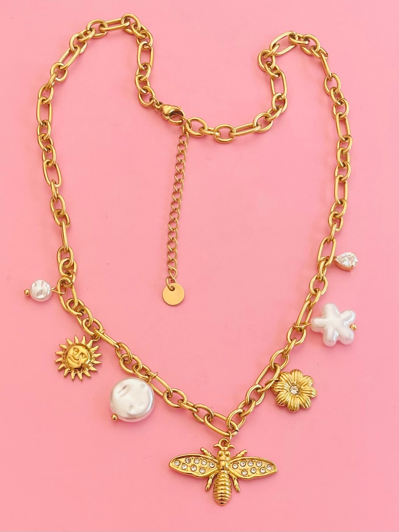 Collier doré fleurs soleil ✨🎀