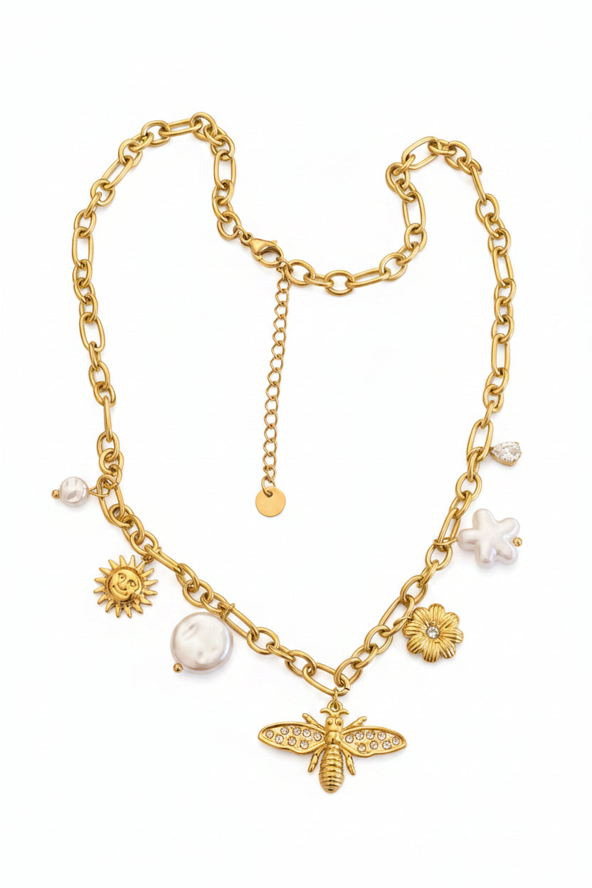 Collier doré fleurs soleil ✨