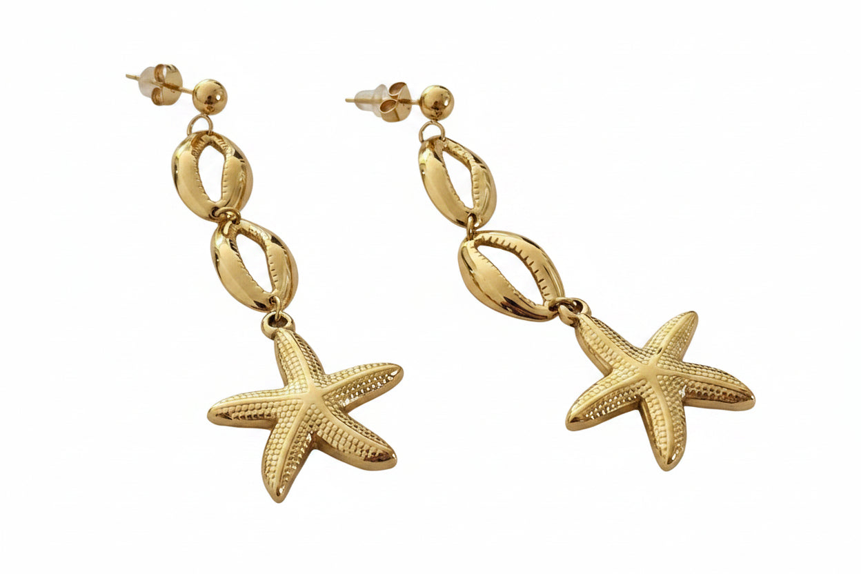 Boucles d’oreilles dorées étoiles de mer ✨