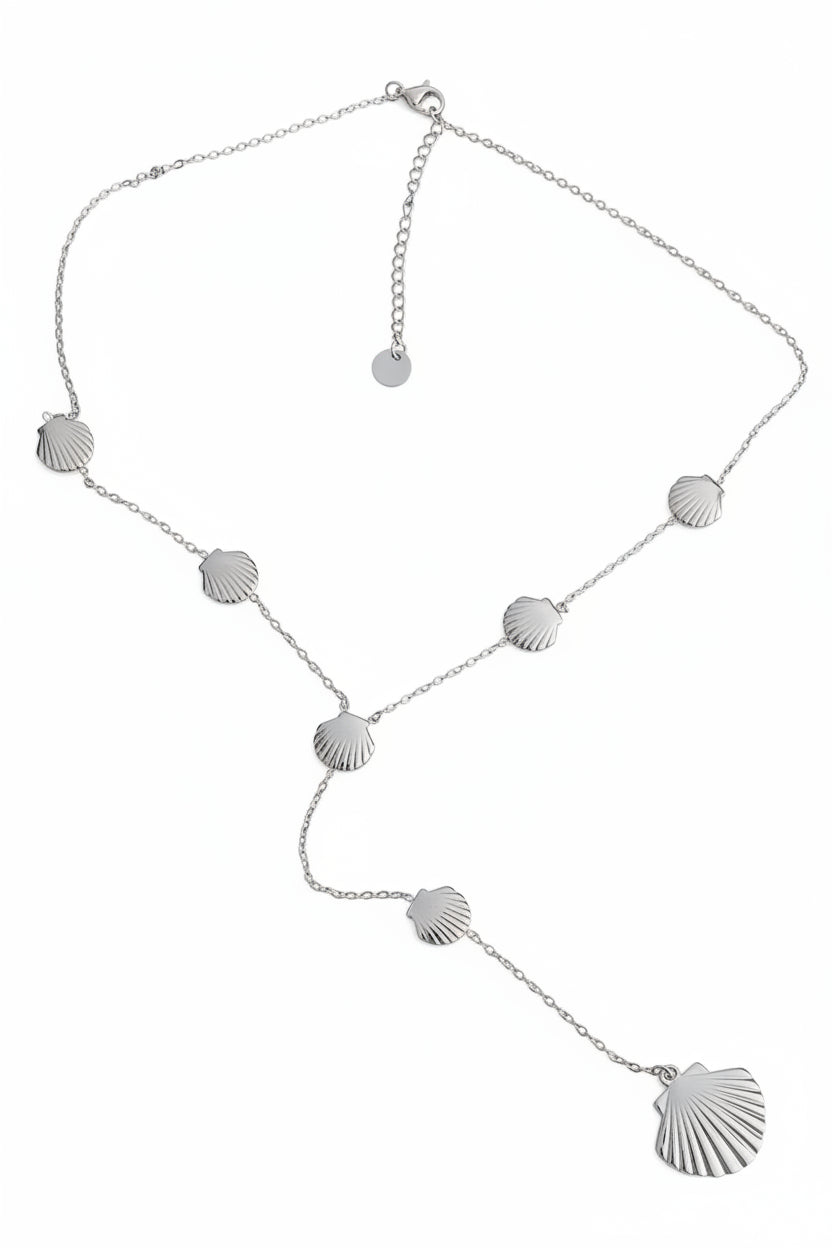 collier argenté coquillages