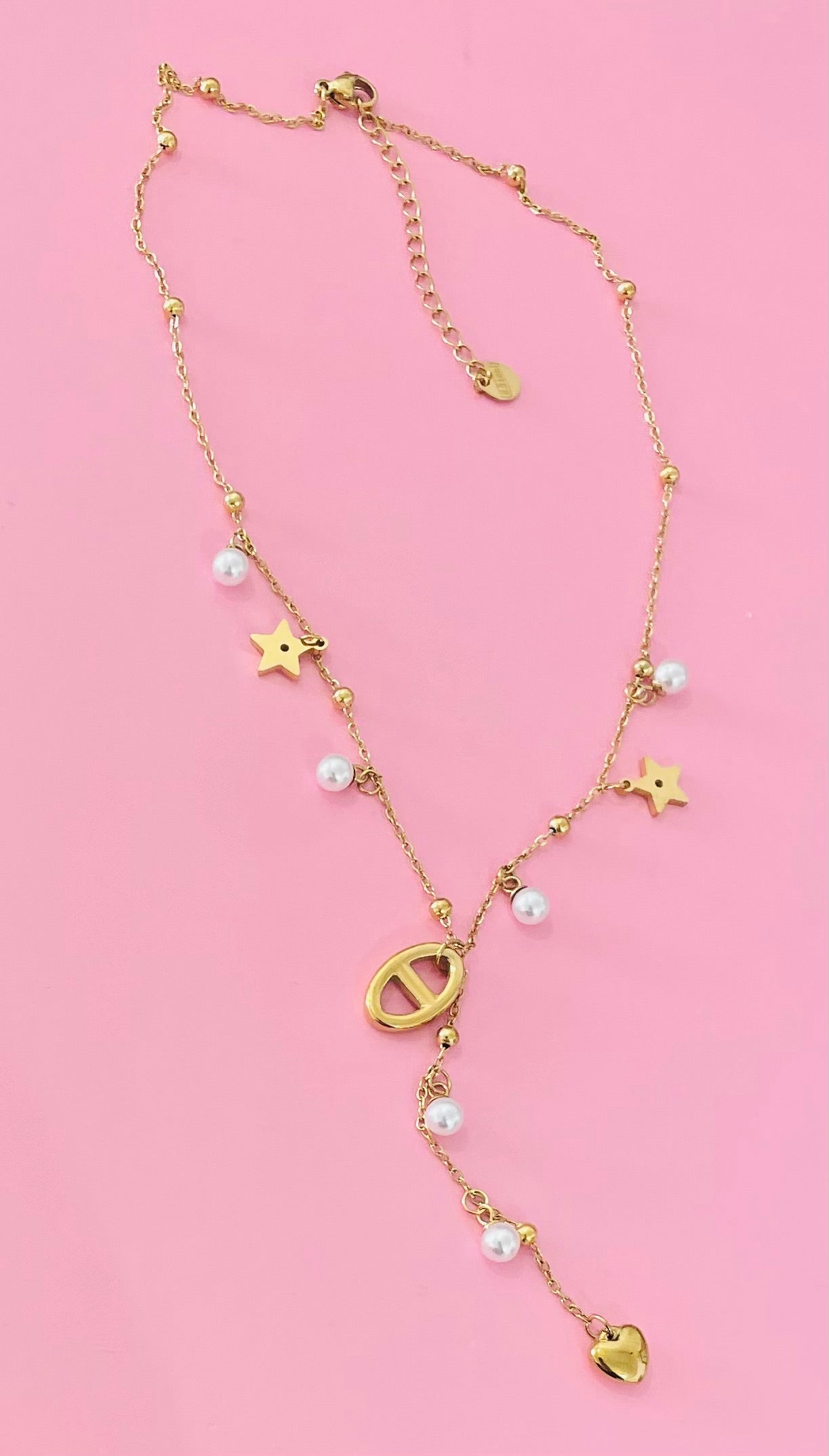 🎀Collier y mailles marine doré ✨