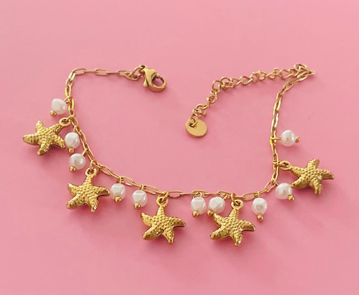 Bracelet doré étoiles de mer