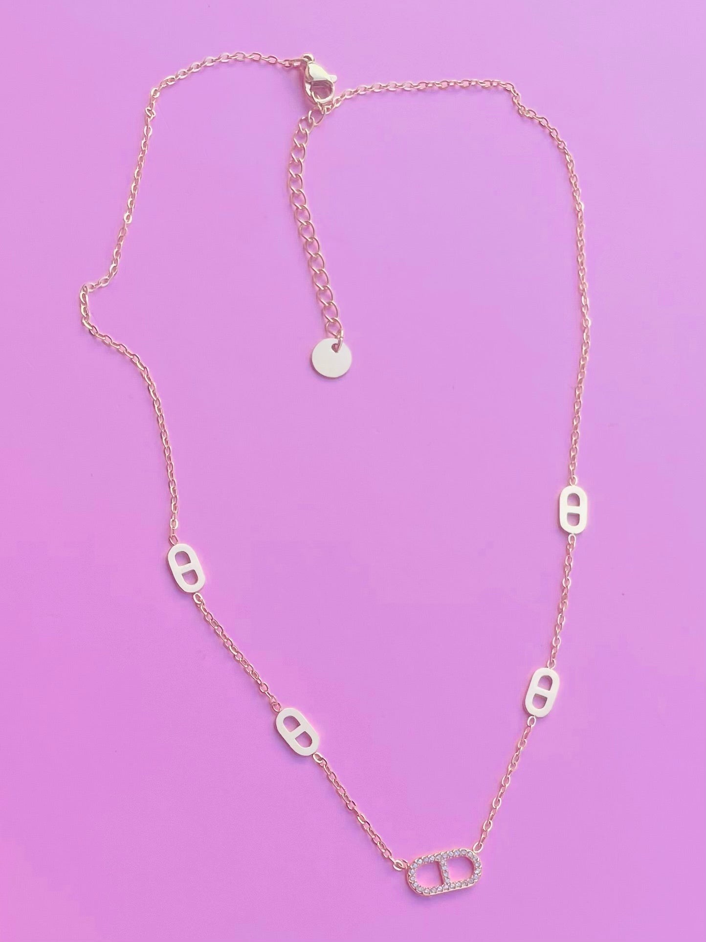 🎀✨Collier doré mailles marine✨🎀