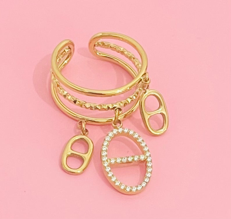 Bague dorée mailles marine ✨🌸