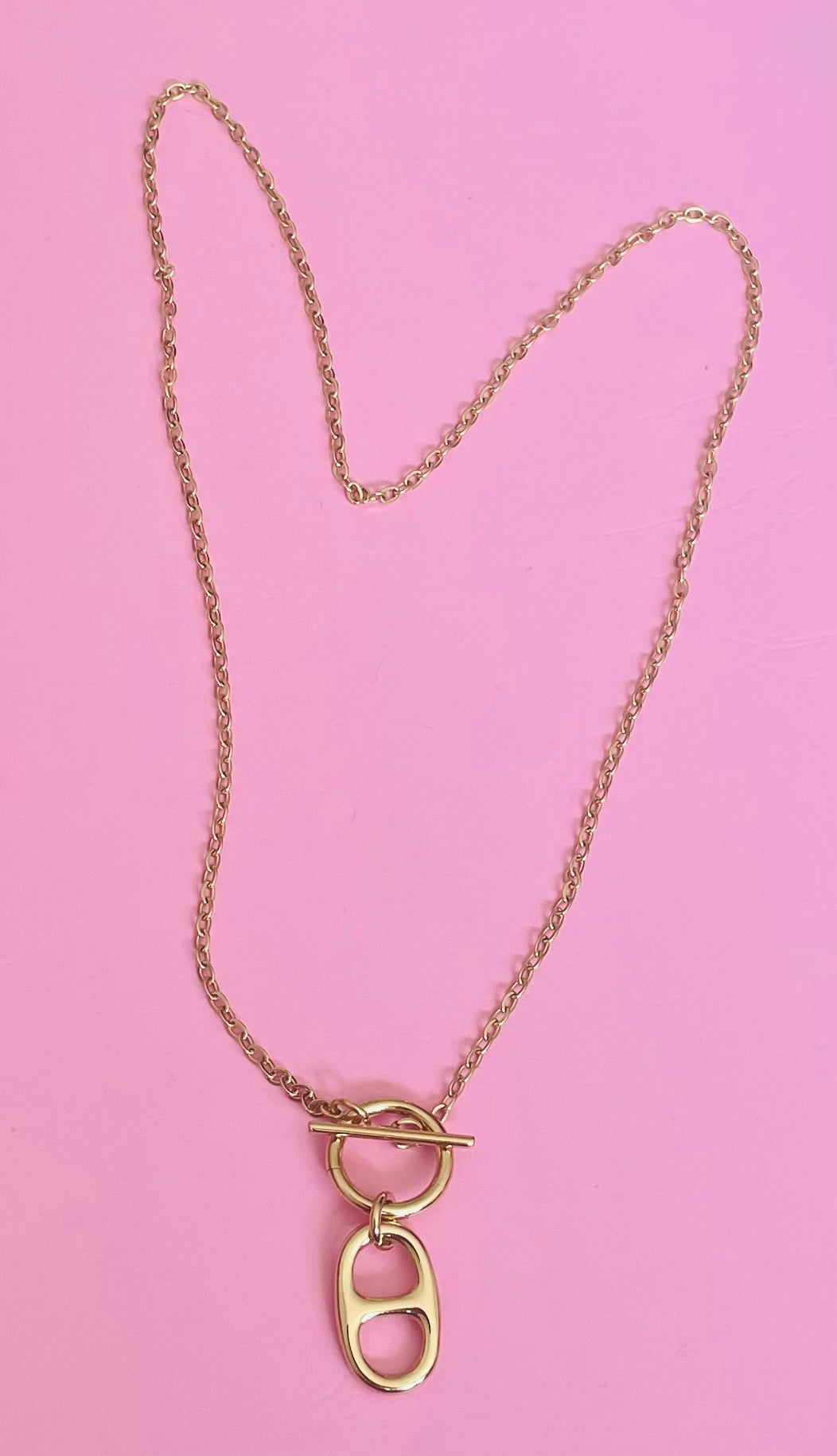 Collier doré toggle maille marine
