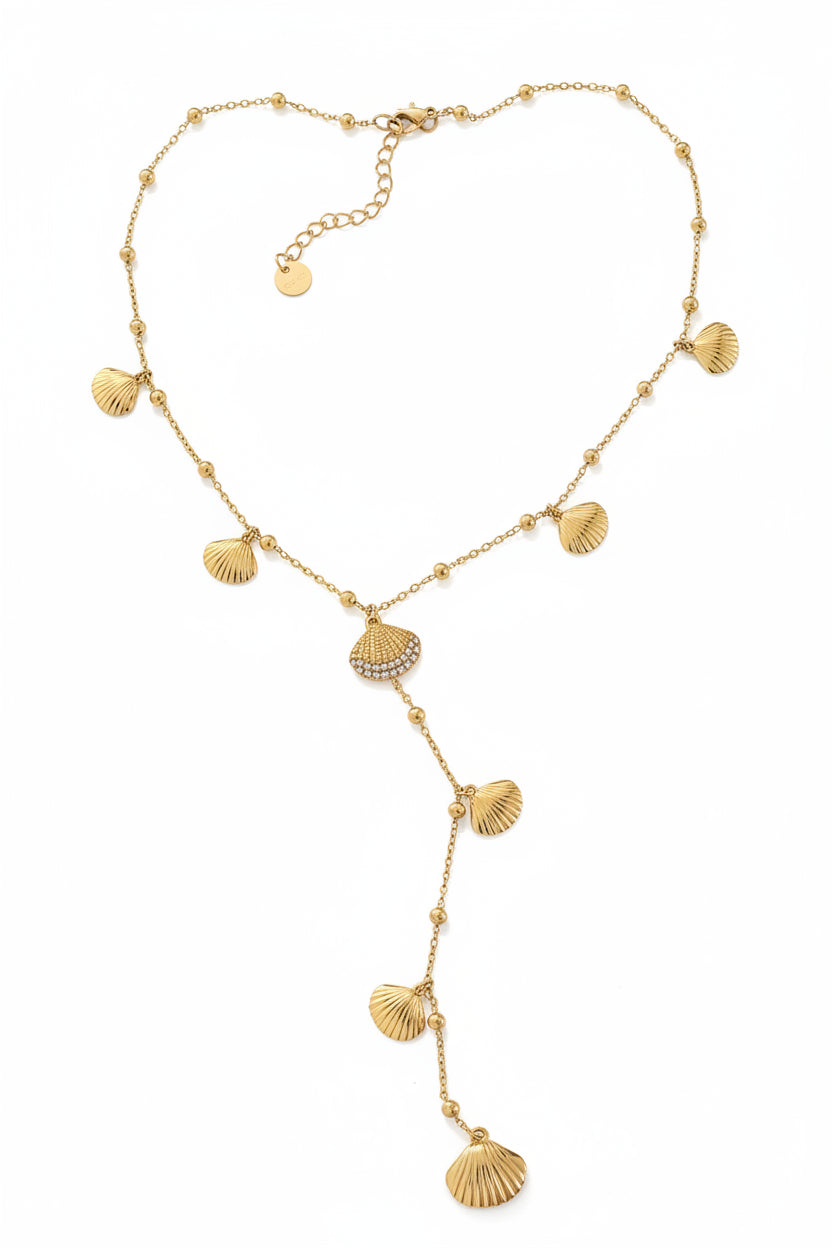 Collier doré coquillages