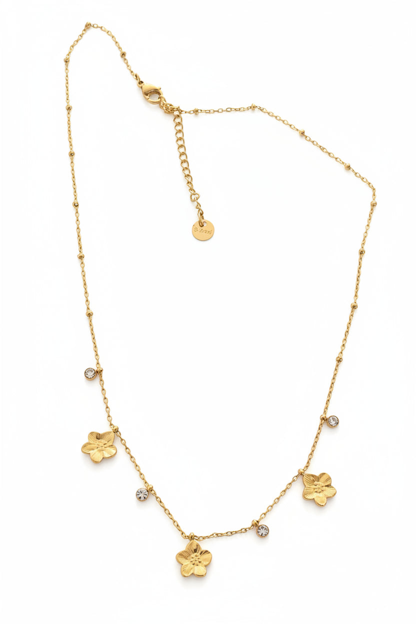 Collier doré fleurs ✨