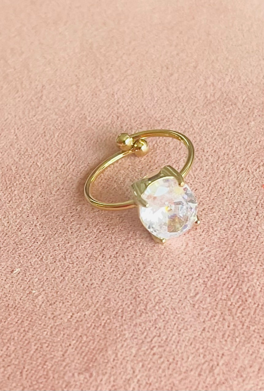Bague dorée strass