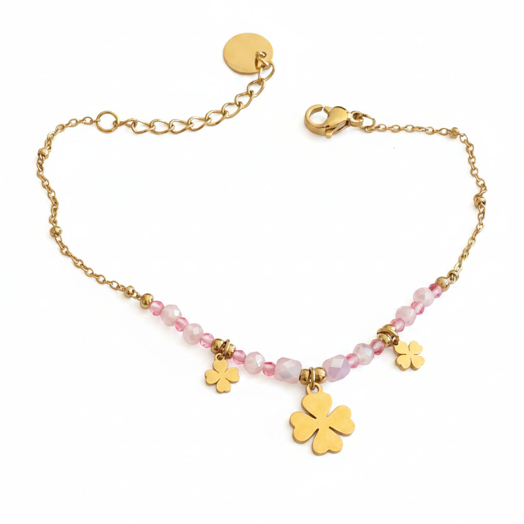 Bracelet doré trèfles✨