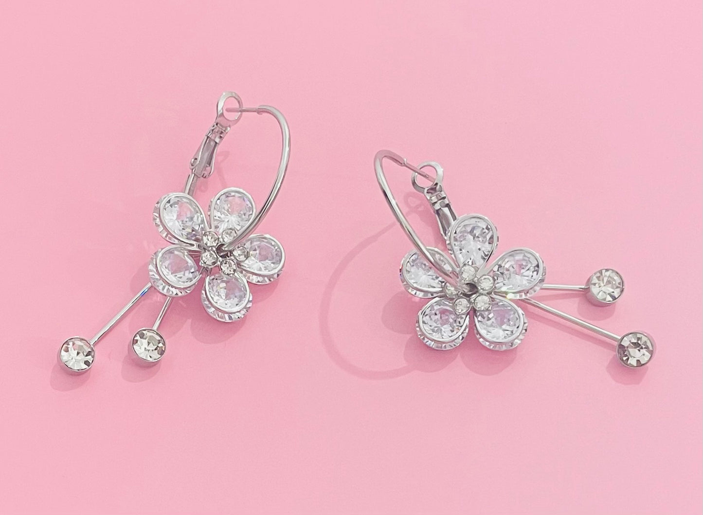 Boucles d’oreilles argentées ✨🎀