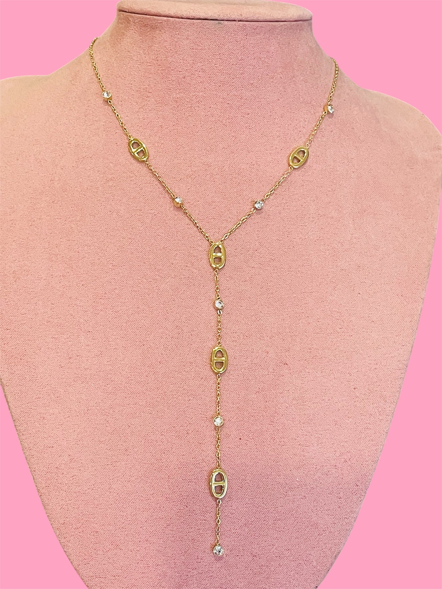 Collier y doré maille marine ✨🎀