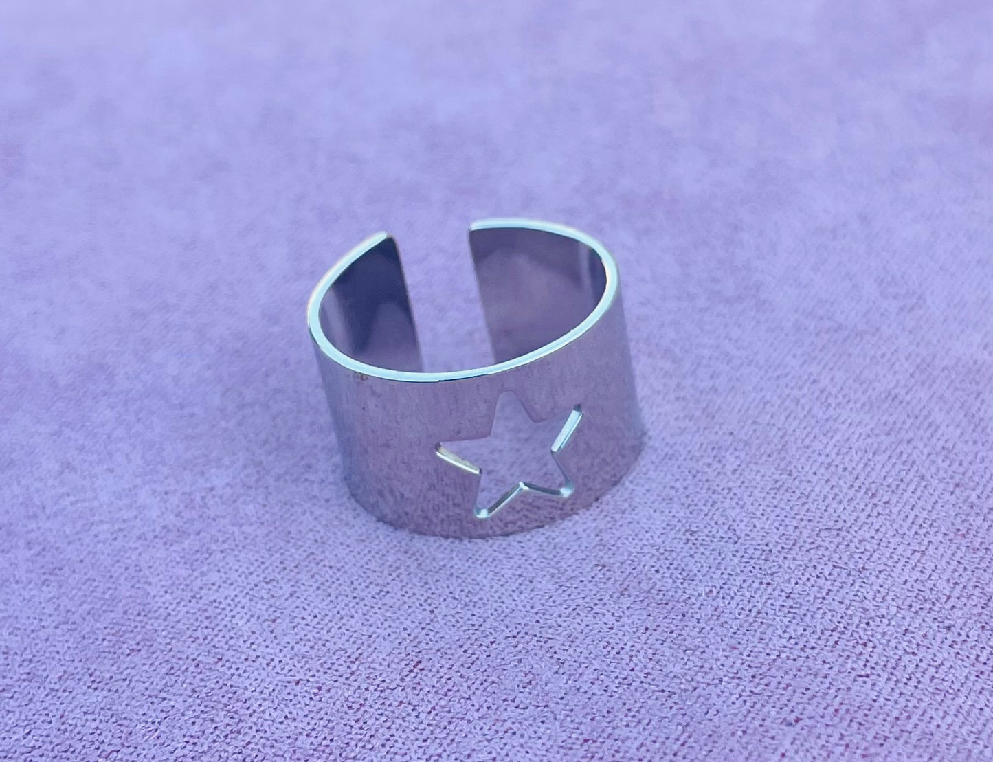 Bague argentée étoile