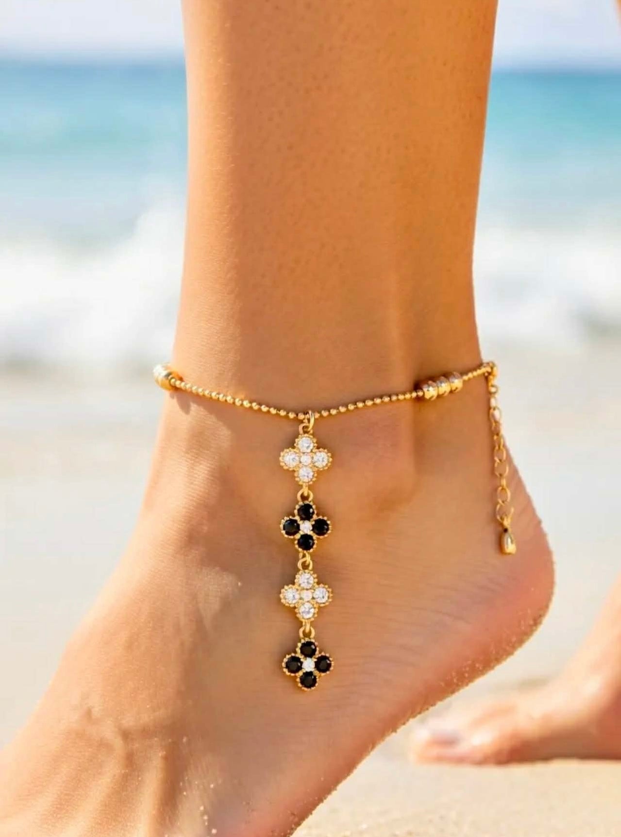🎀Chaine de cheville princesse dorée ✨