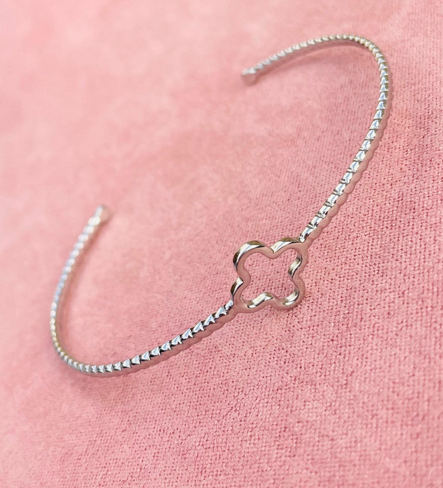 Jonc argenté trèfle