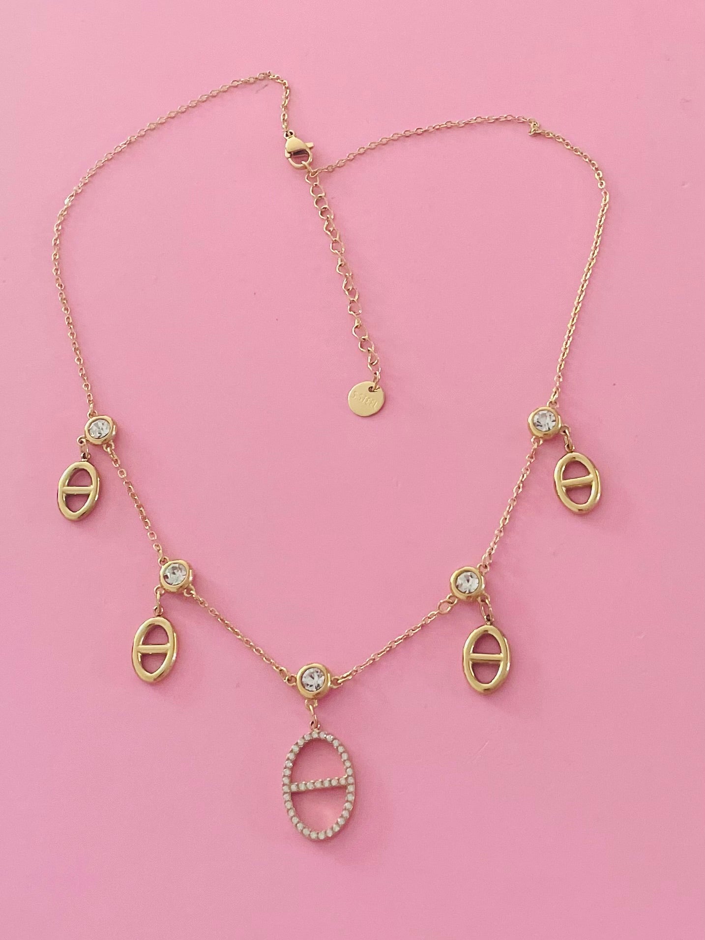 Collier doré mailles marine ✨🎀
