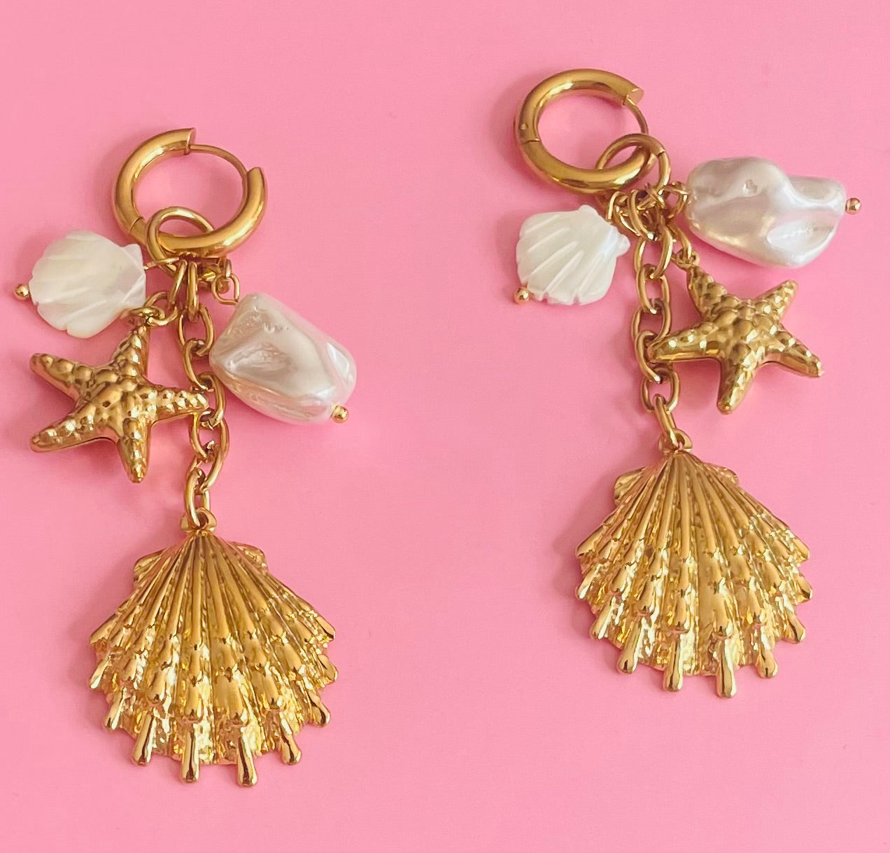 🎀✨Boucles d’oreilles dorées mer✨🎀