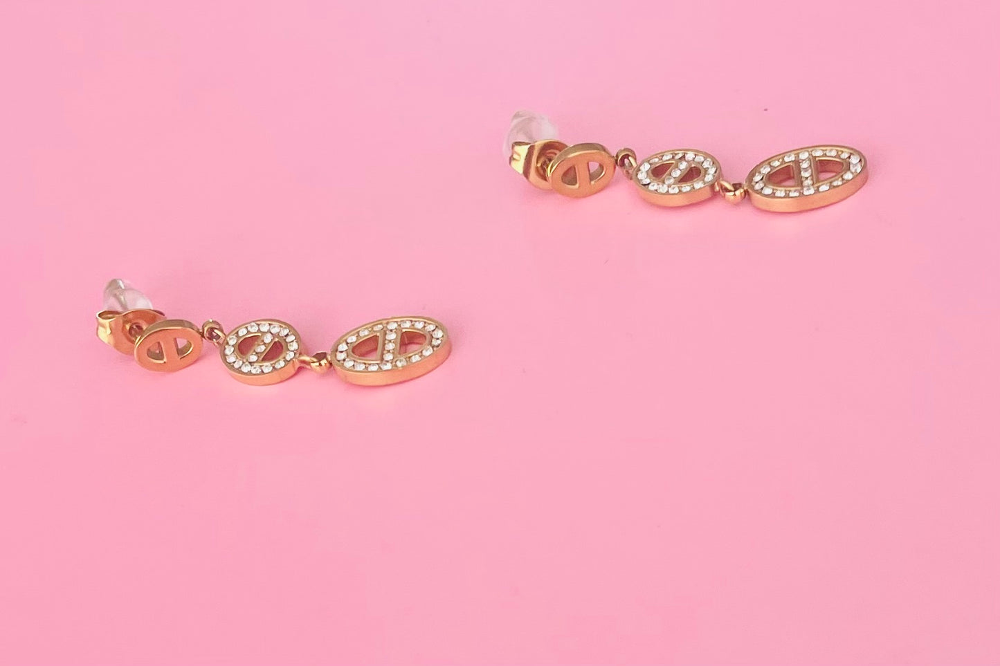 🎀✨Boucles d’oreilles dorées mailles marine ✨🎀