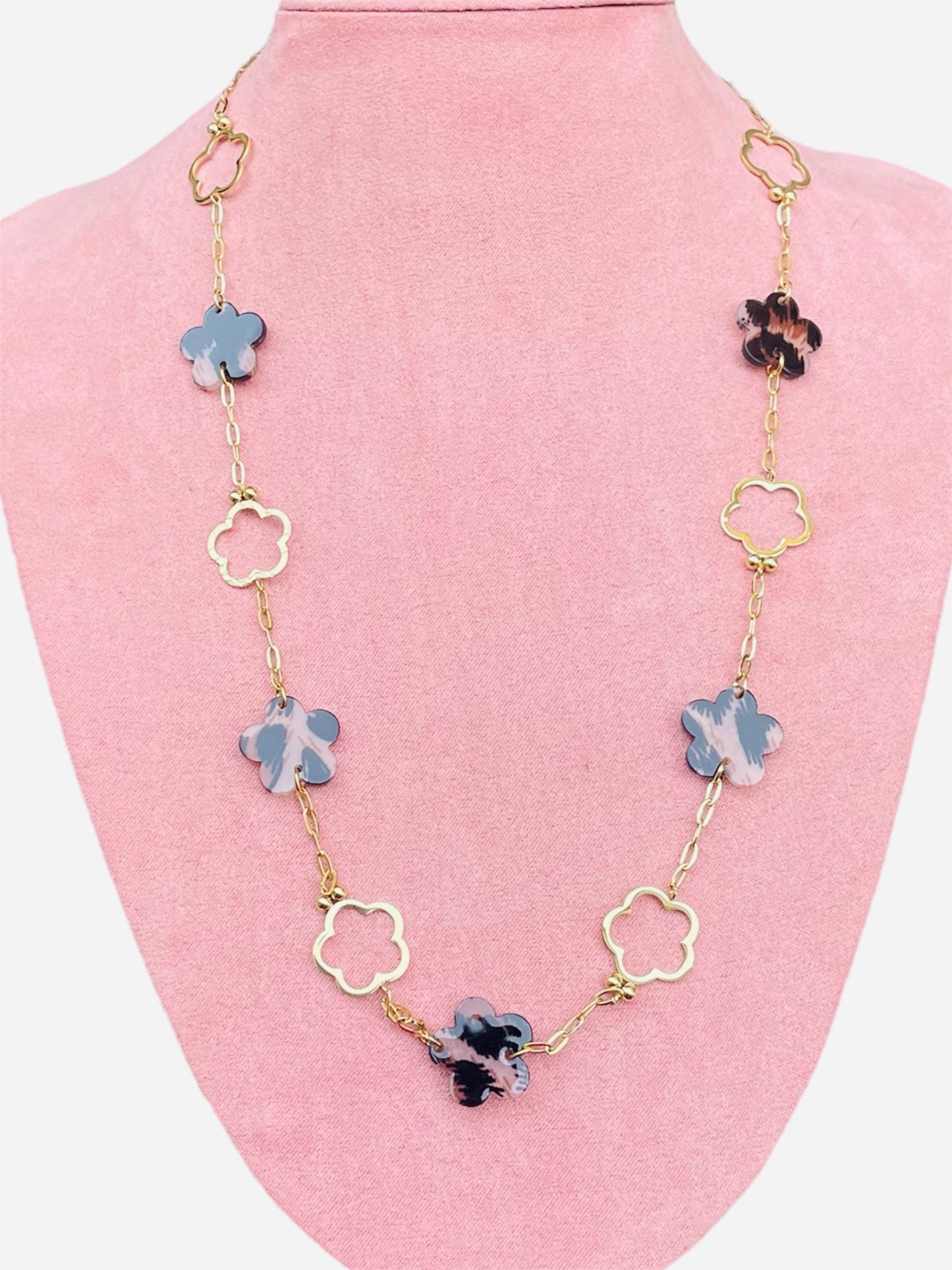 Collier doré trèfles léopard🎀✨