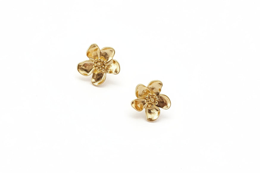 Boucles d'oreilles dorées fleurs