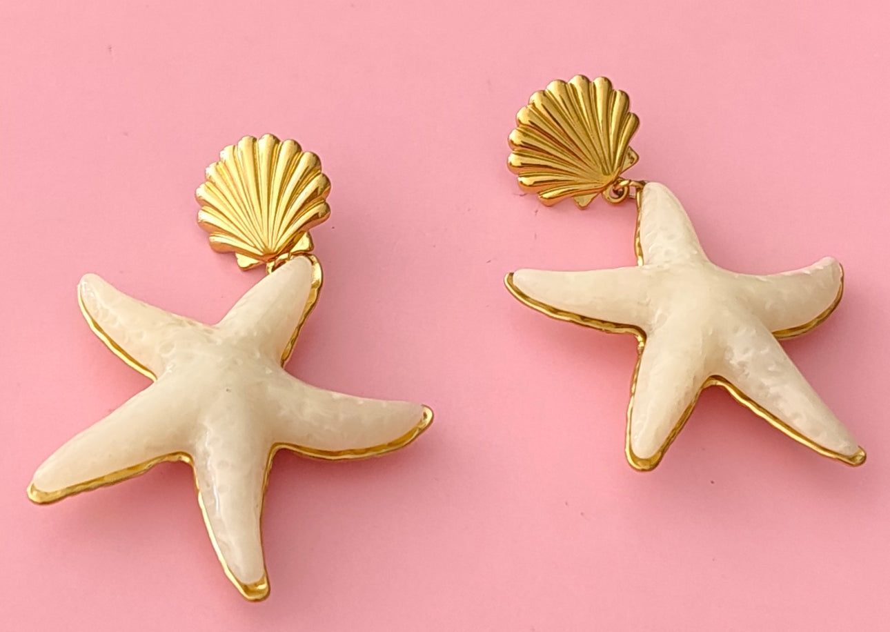 🐚 Boucles d'oreilles étoiles de mer 🦪✨