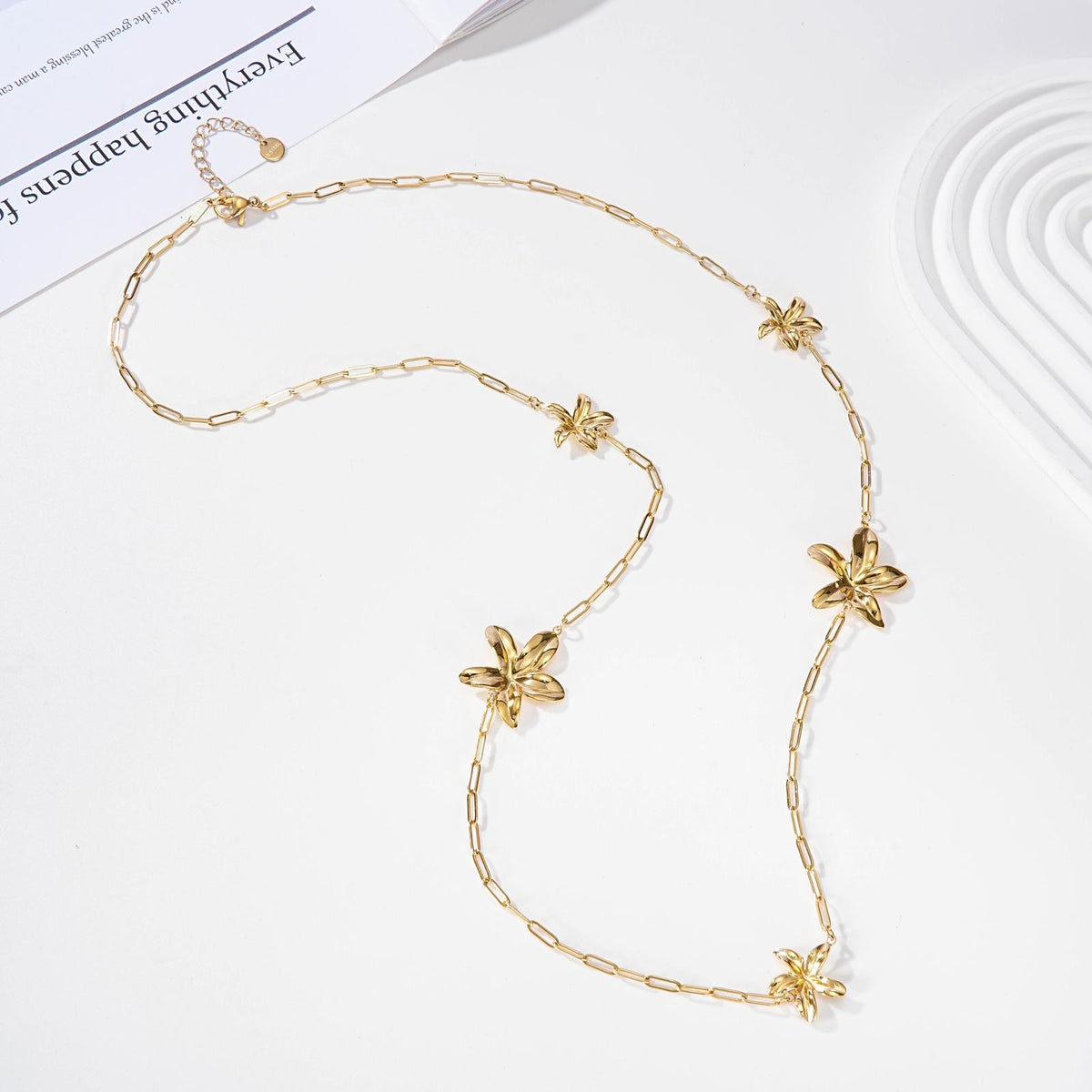 Collier sautoir fleurs