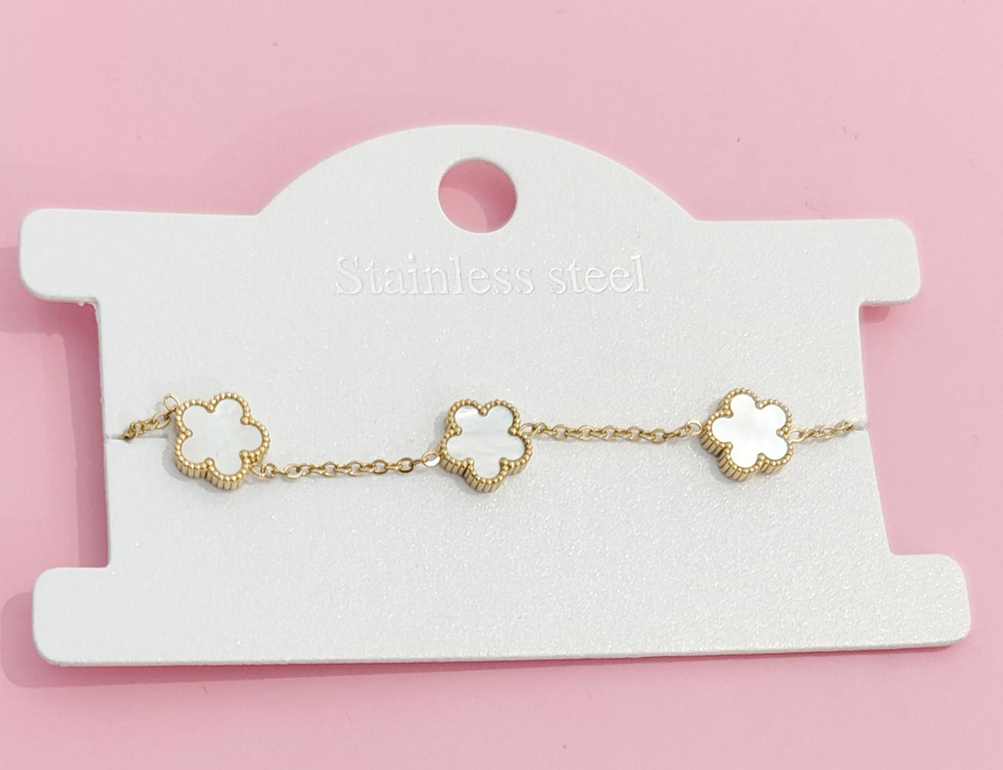 Bracelet doré fleurs