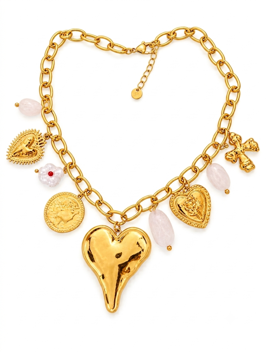 Collier doré et rose⭐