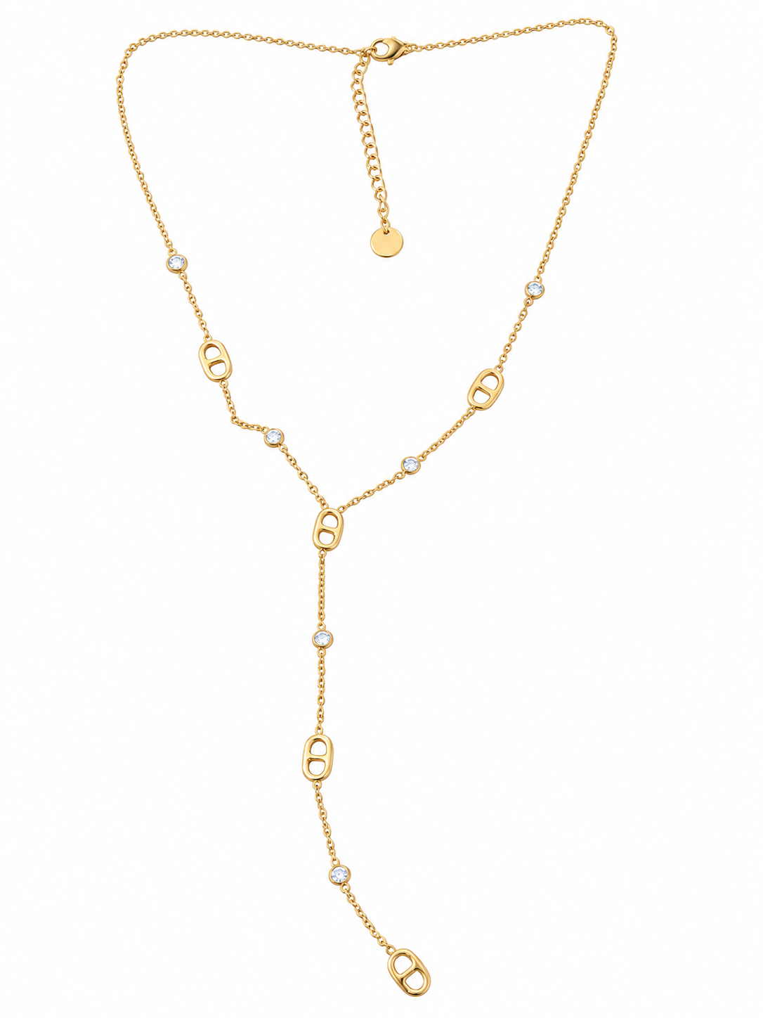 Collier y doré mailles marine 🩷✨
