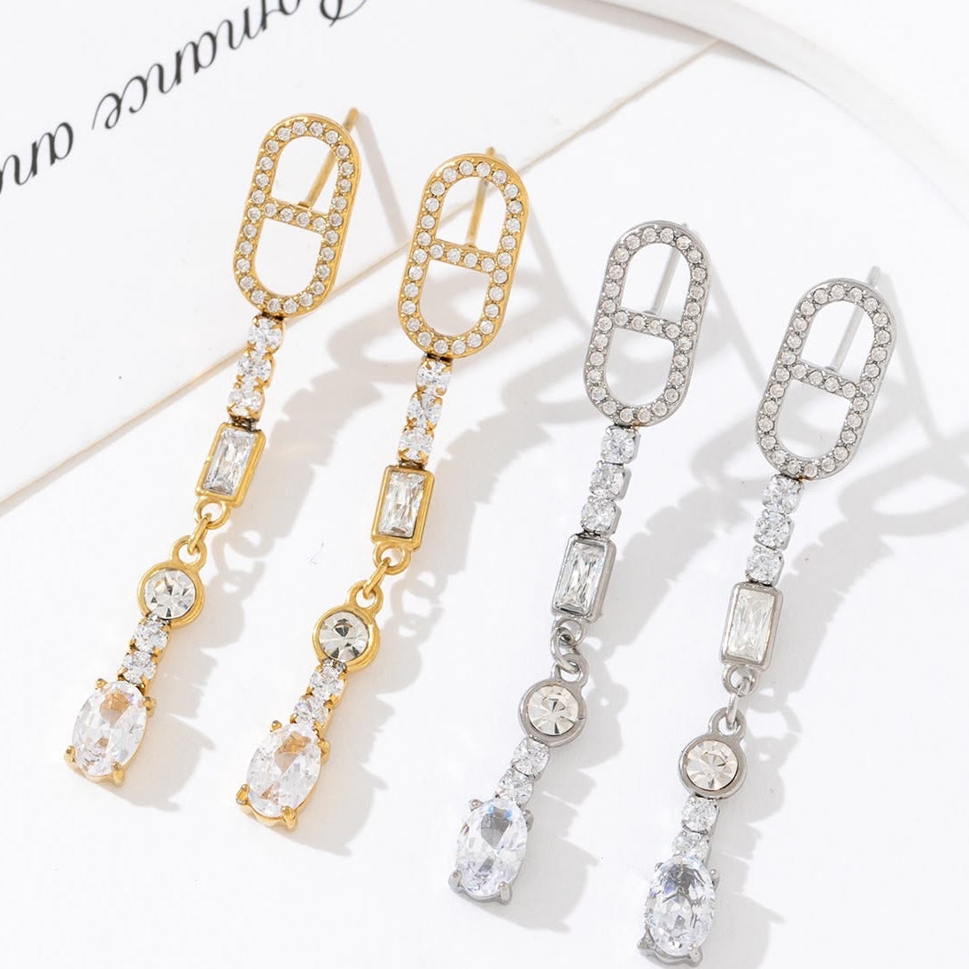 Boucles d'oreilles mailles marine