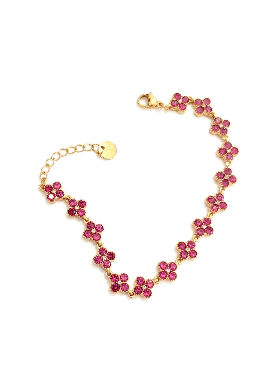 Bracelet doré fleurs