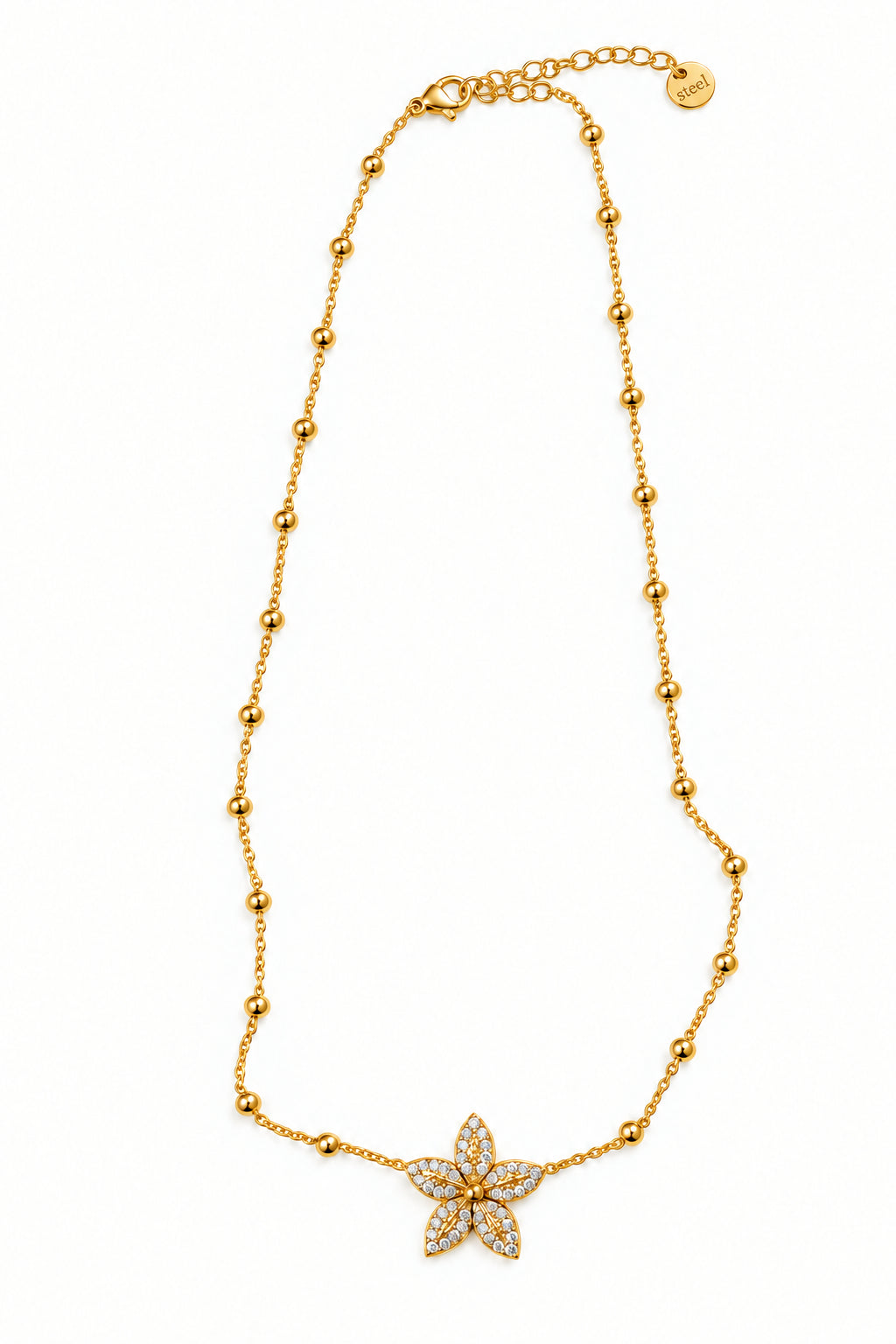 collier doré fleur 🌸