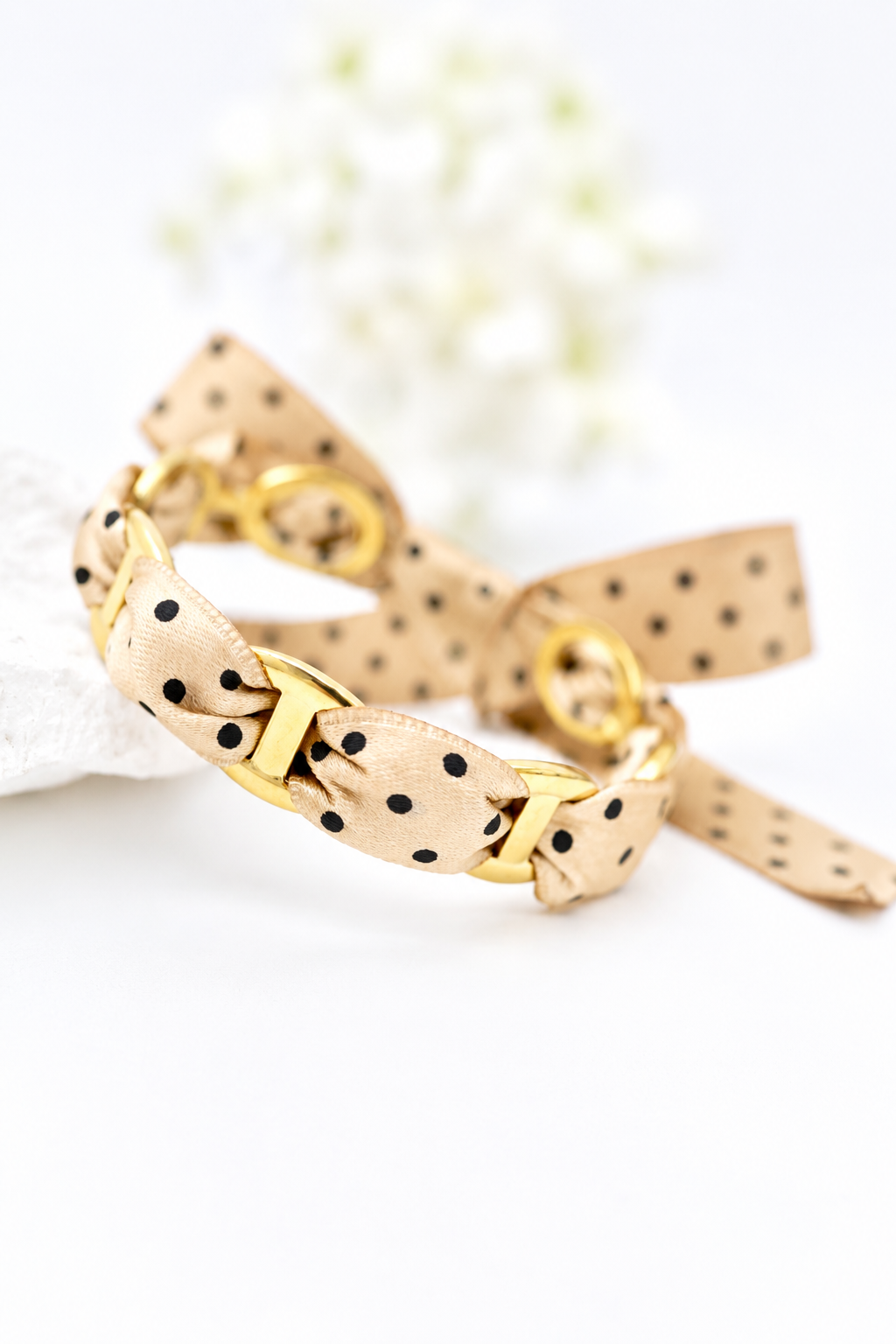 Bracelet Jonc doré mailles marine