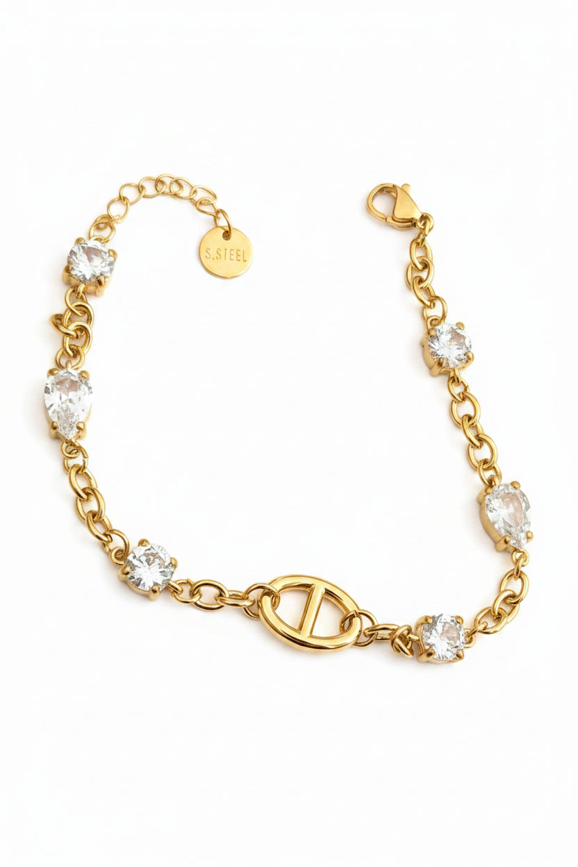 Bracelet doré mailles marine