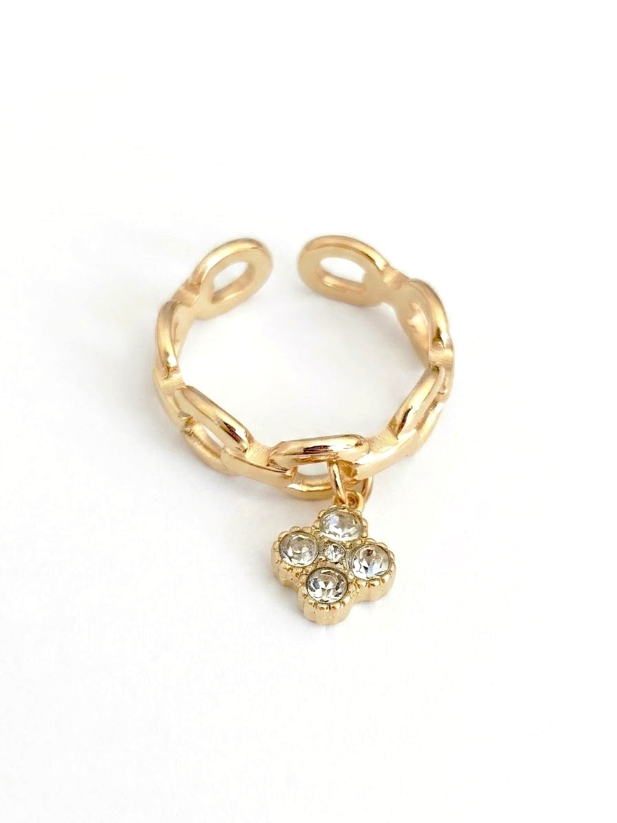 Bague dorée fleur