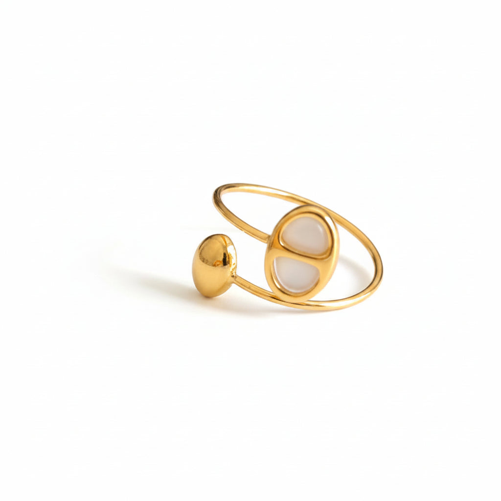Bague dorée maille marine