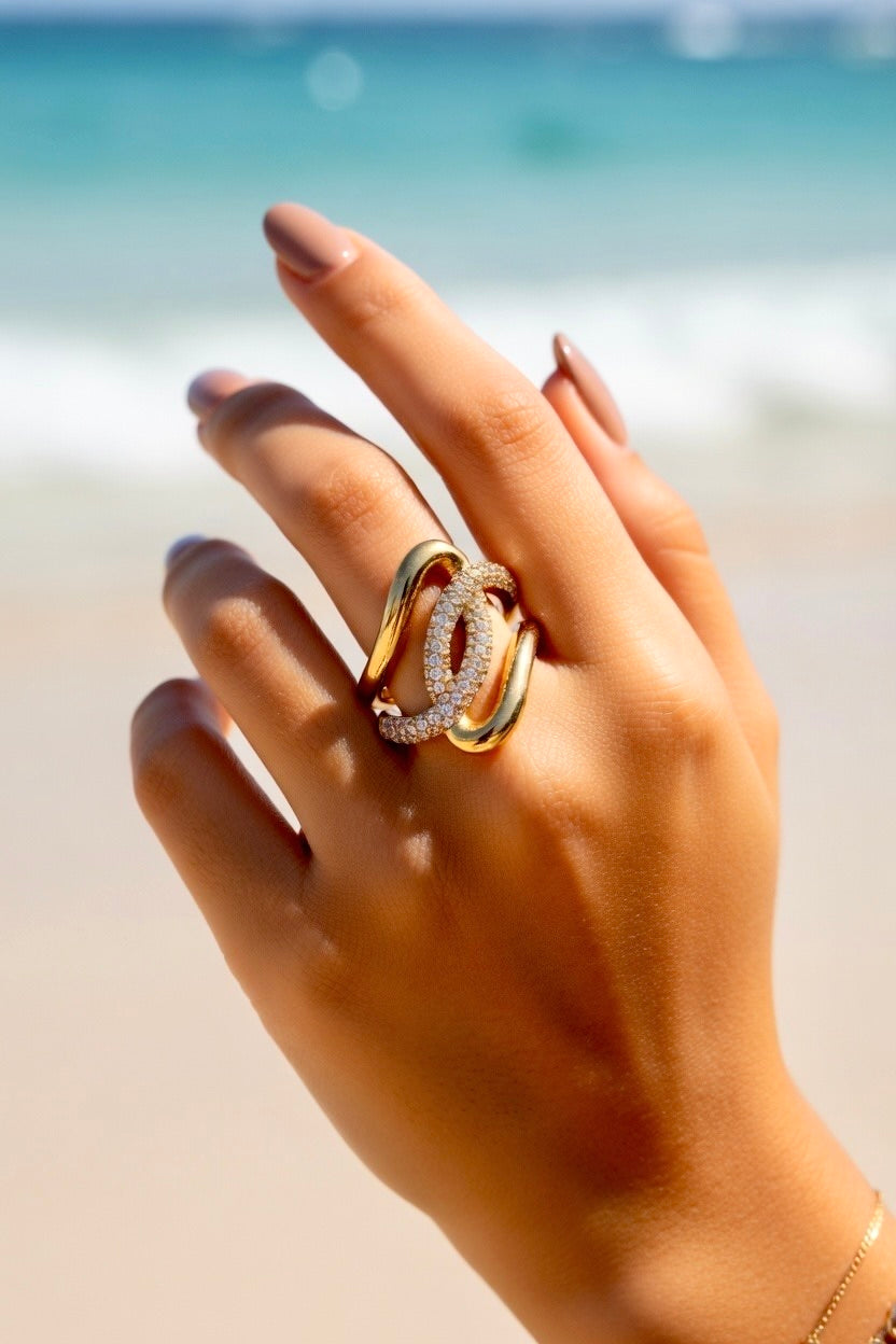 Bague dorée tendance