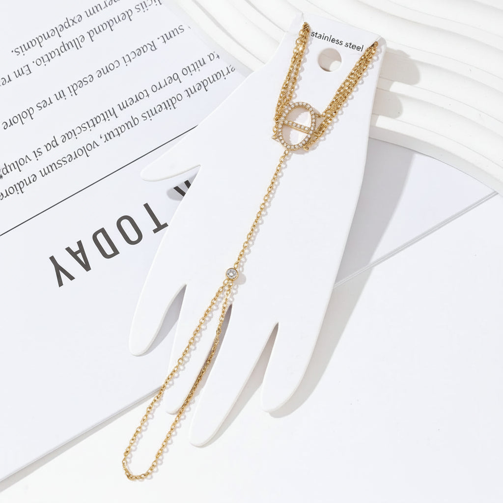 Chaine de main dorée maille marine