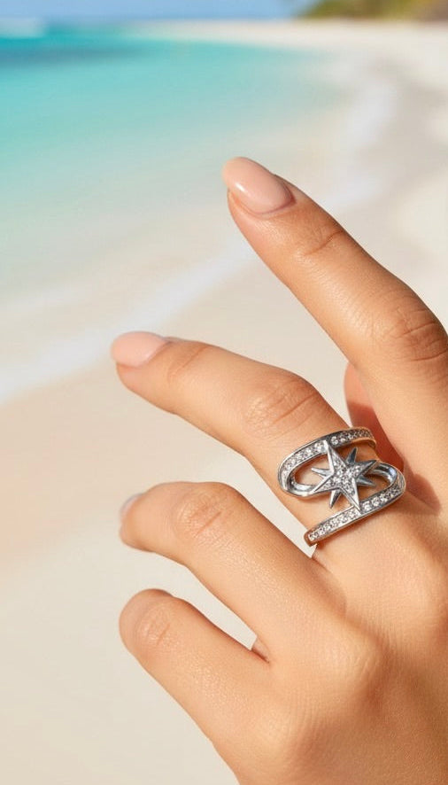 Bague argenté étoile