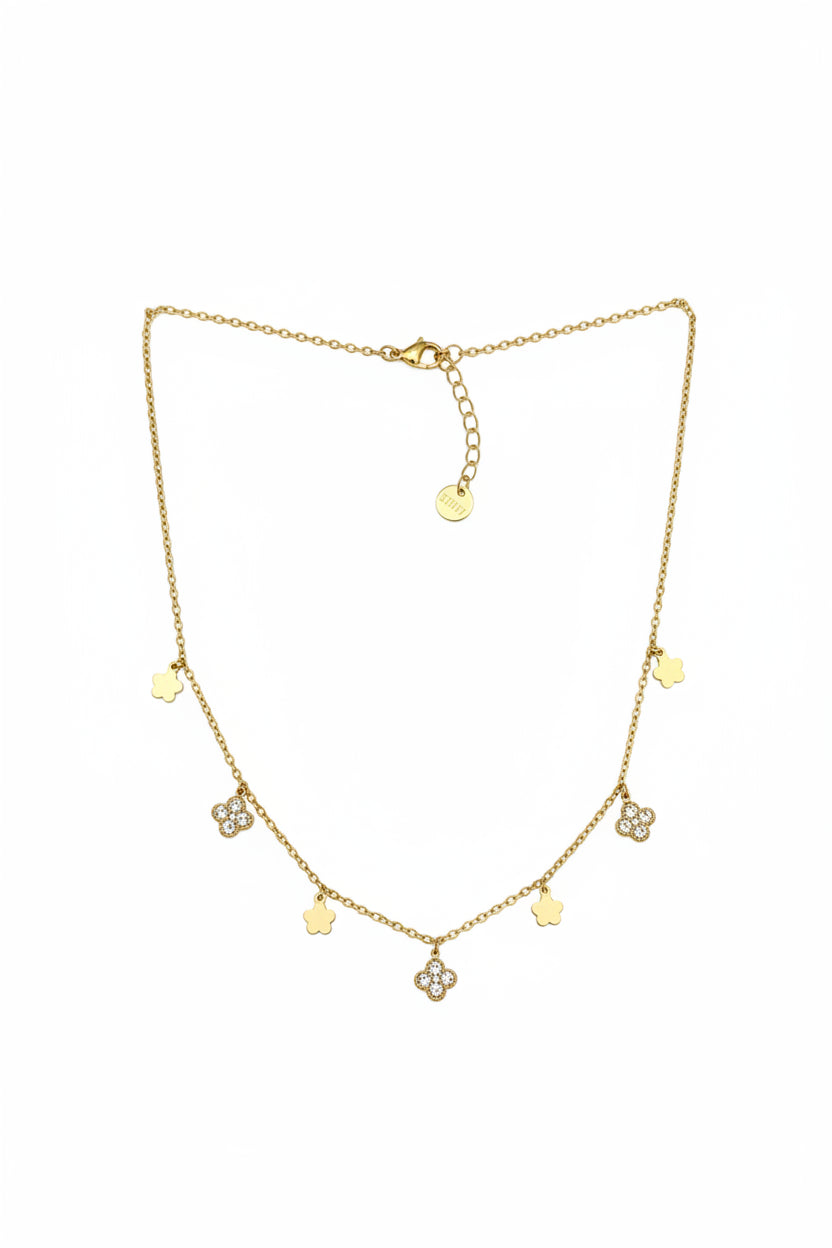 Collier doré fleurs