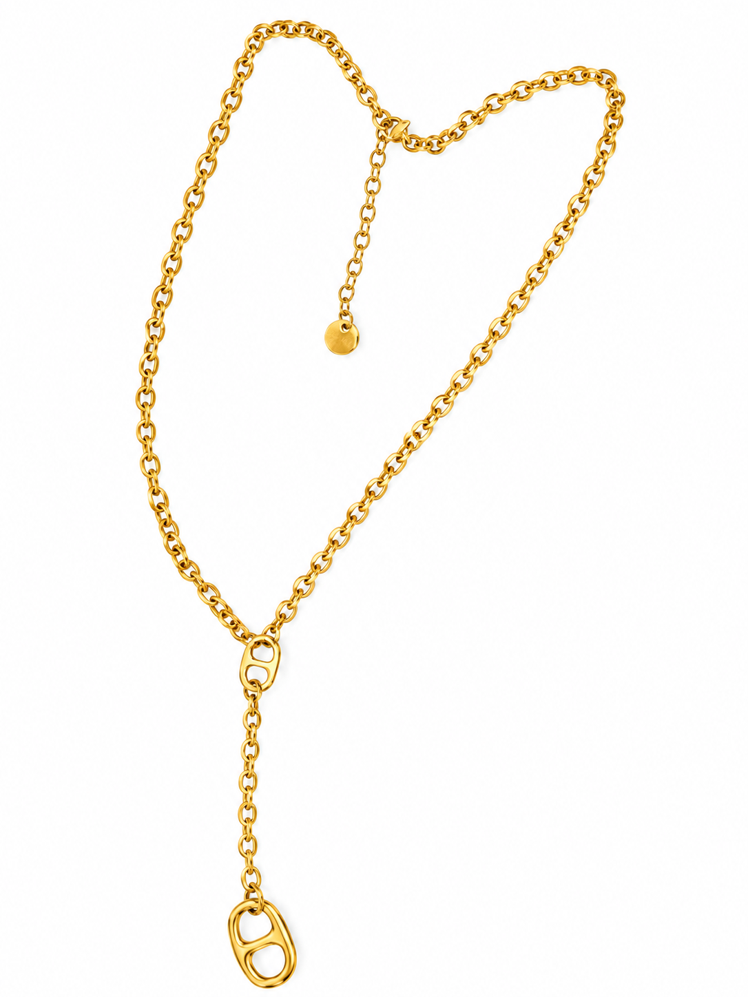 Collier doré mailles marine ⭐