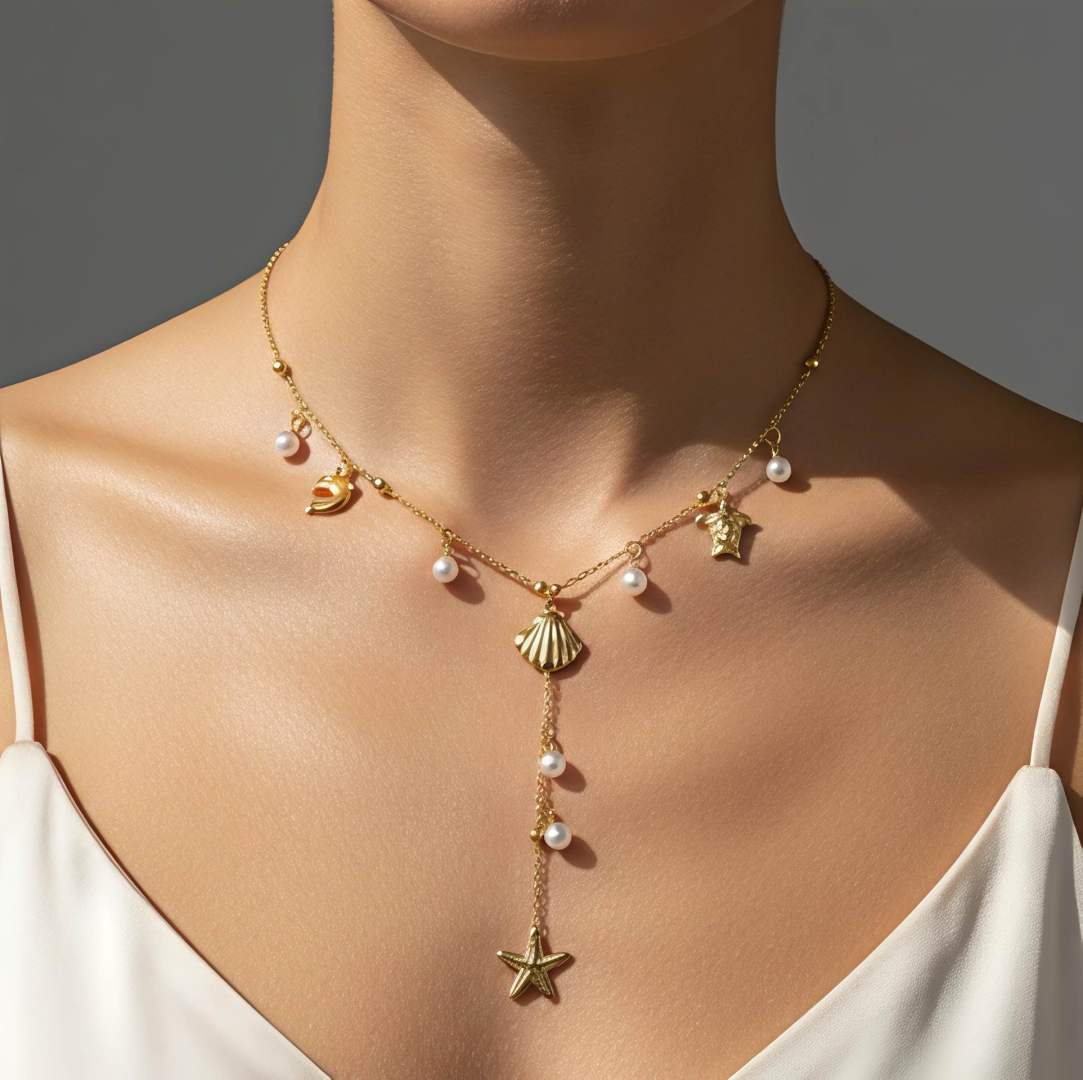 Collier doré mer