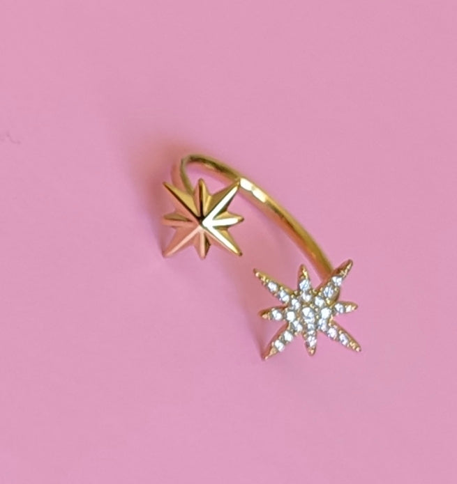 Bague dorée étoiles