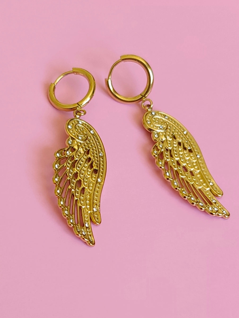 Boucles d'oreilles ailes dorées